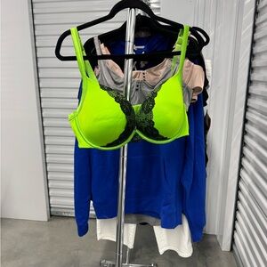 Lane Bryant | Cacique Neon Green Lace Trim Bra | size 44D